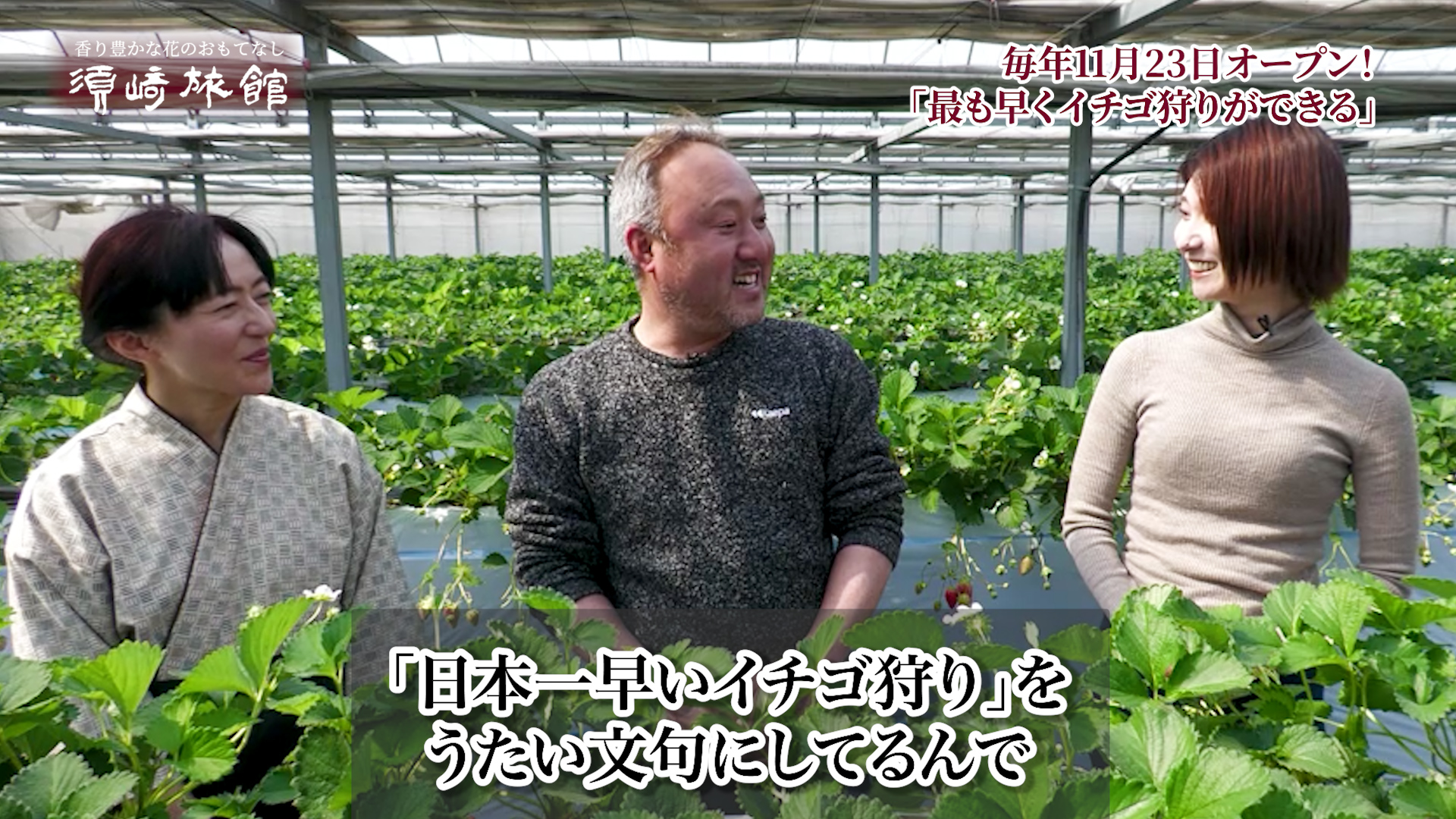 「日本一早いイチゴ狩り」を謳い文句にしている富田農園