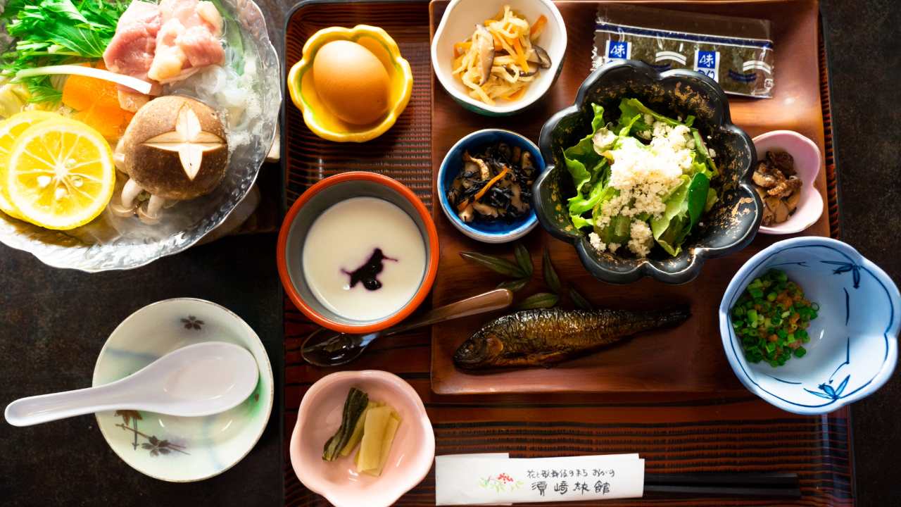 秩父の須崎旅館の朝食