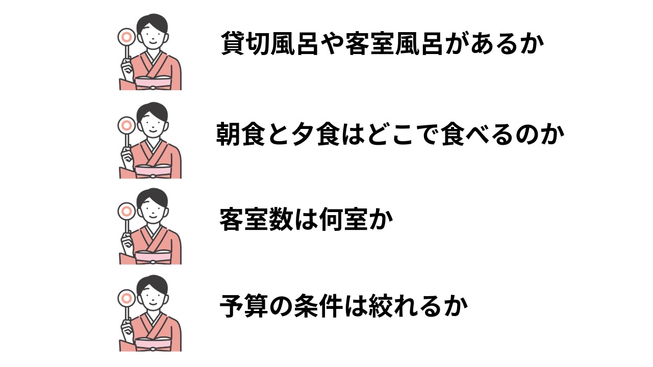 お風呂・食事・館内の静けさ・条件の優先順位を考えながら二人きりで過ごせる宿選びのチェックリスト
