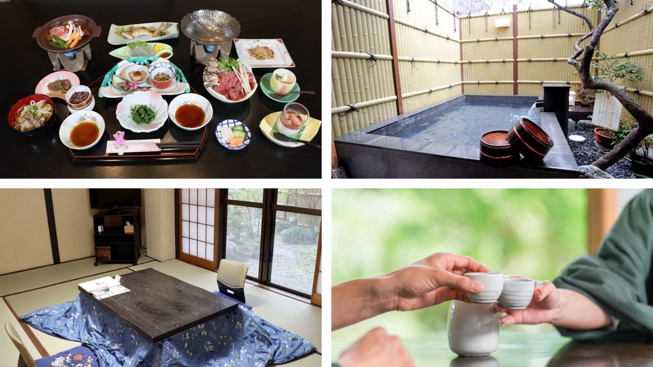 秩父の須崎旅館で叶う、部屋食や貸切露天風呂、静かな部屋、手頃な価格を伝えるイメージ